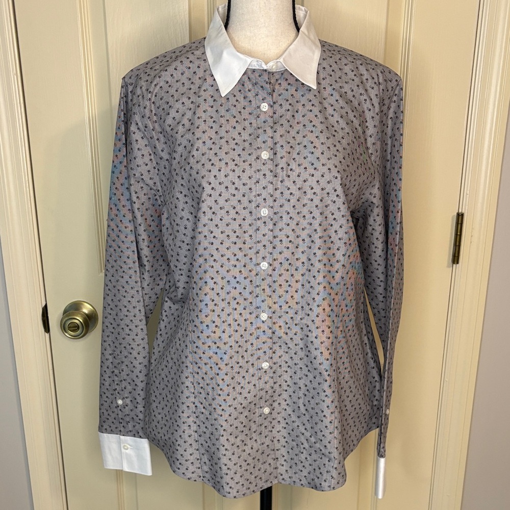 Brooks Brothers Women's Floral Non-Iron 100% Cotton Fitted Dress Shirt size 12 - Picture 3 of 8